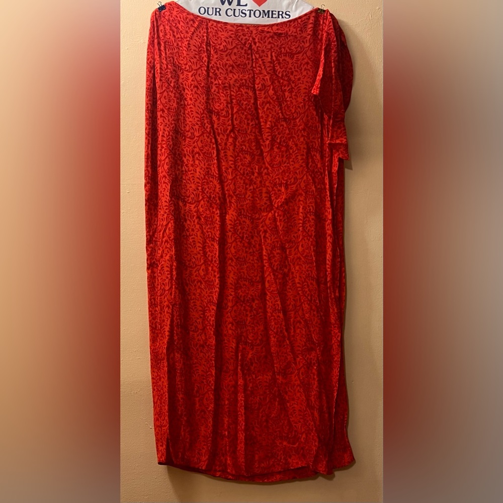 NY & Co. Red Floral Maxi Skirt | Size 14 | Lightweight Rayon